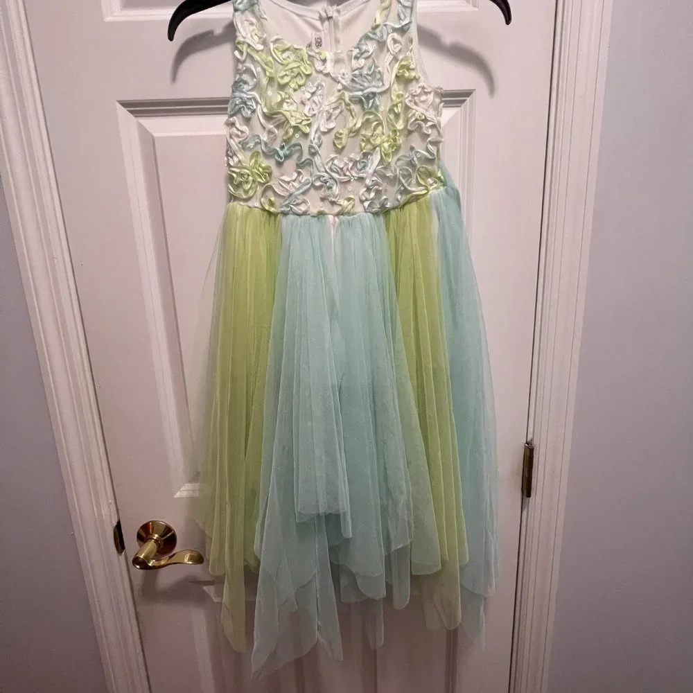 Bonnie Jean size 7 sleeveless floral tulle dress